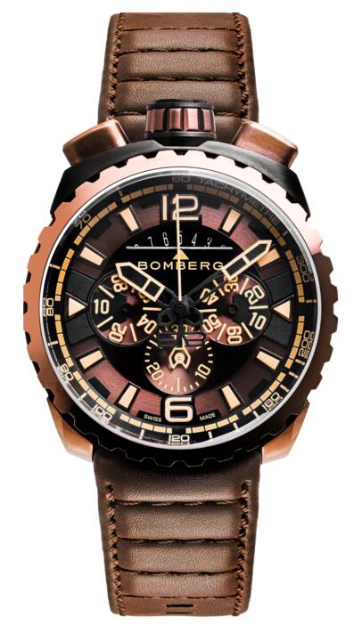 Bomberg Bolt-68 BS45CHPBRBA.050-2.3 Dark Brown Chronograph Replica mens watch